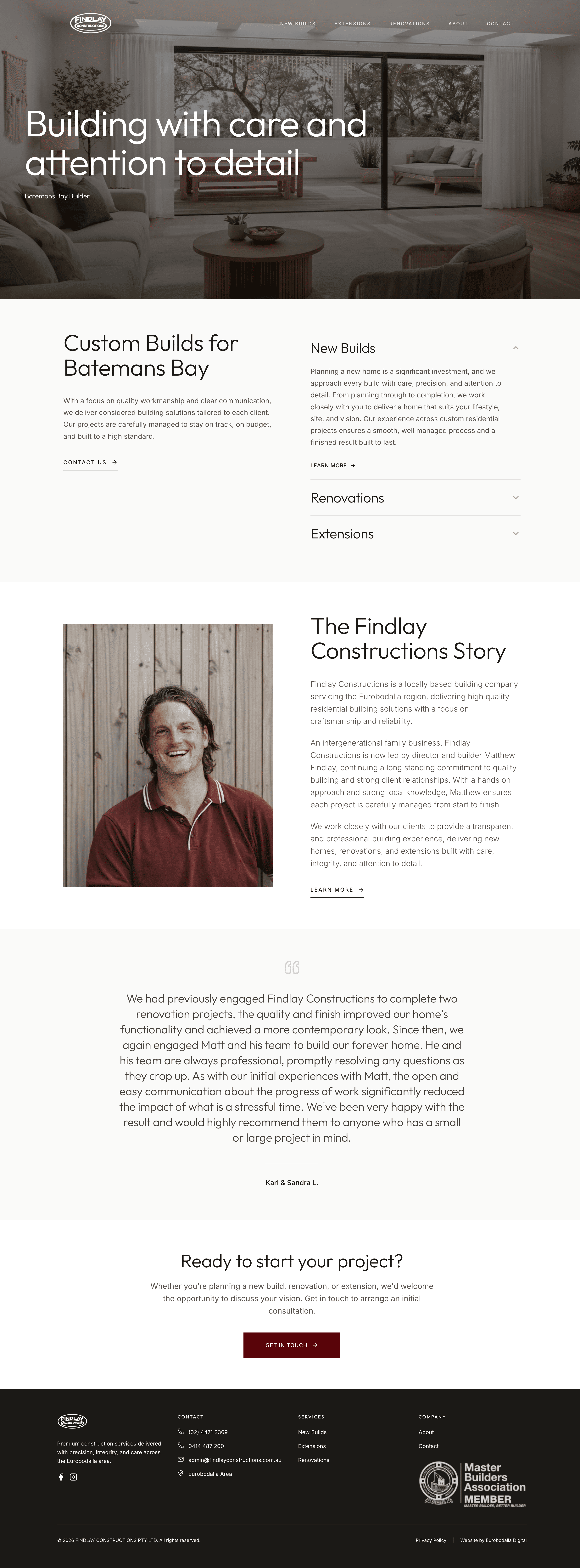 Findlay Constructions website